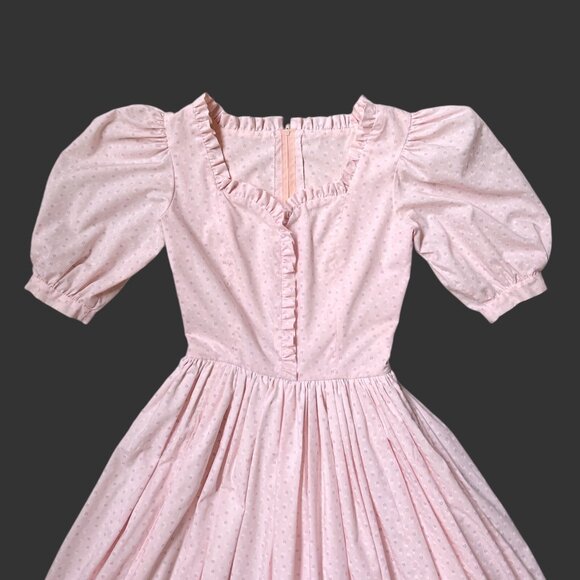 Vintage Cottagecore Puff Sleeve Dress Victorian Maxi Princess Preppy Ruffle. - Picture 6 of 14